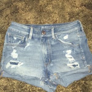 American eagle hi waisted ripped jeans